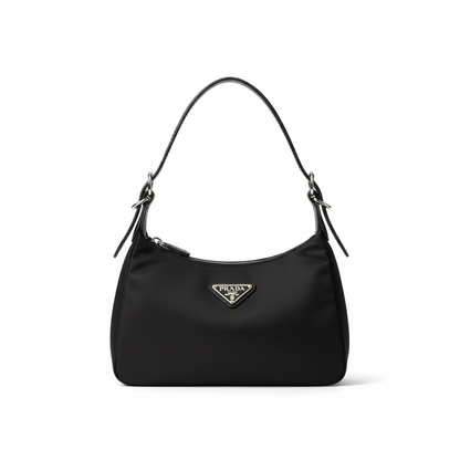 Minimalist Nylon Shoulder Bag – Black Edition
