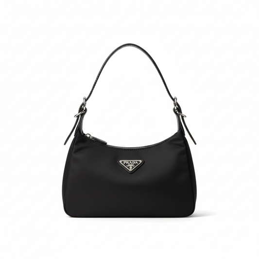 Minimalist Nylon Shoulder Bag – Black Edition