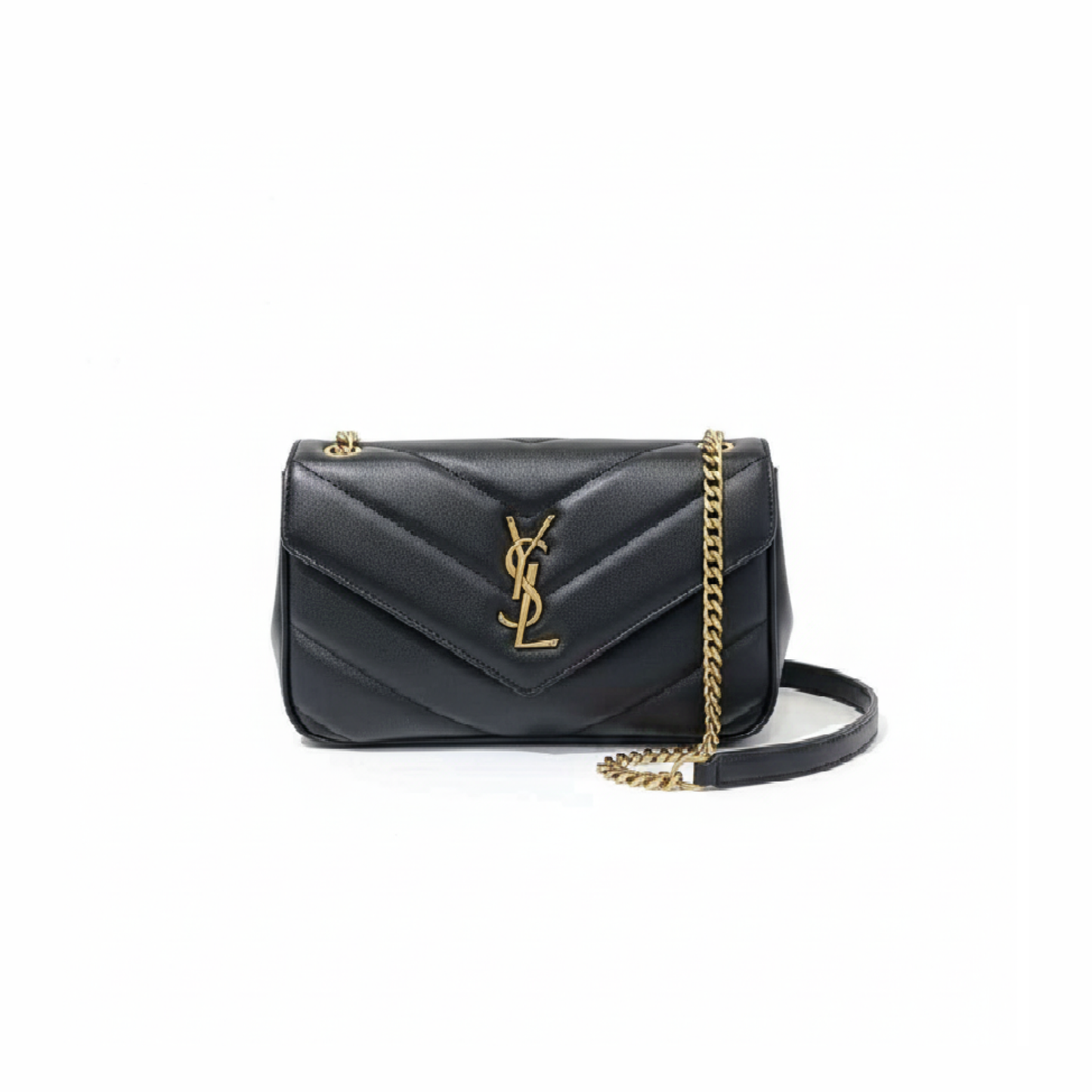 YS Chevron Quilted Chain Bag – Gold Luxe Edition
