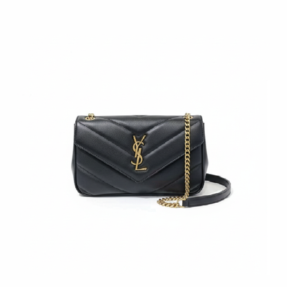 YS Chevron Quilted Chain Bag – Gold Luxe Edition