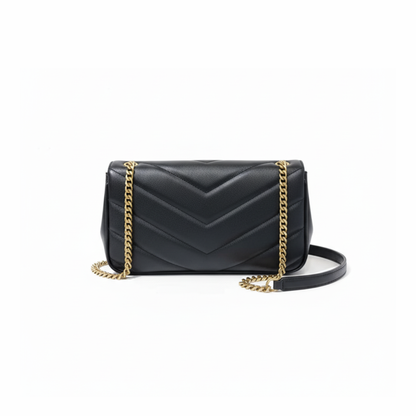 YS Chevron Quilted Chain Bag – Gold Luxe Edition
