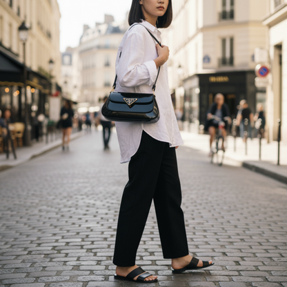 PD Patent Leather Shoulder Bag – Black Edition