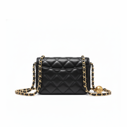 C Quilted Mini Flap Bag – Noir Gold Edition