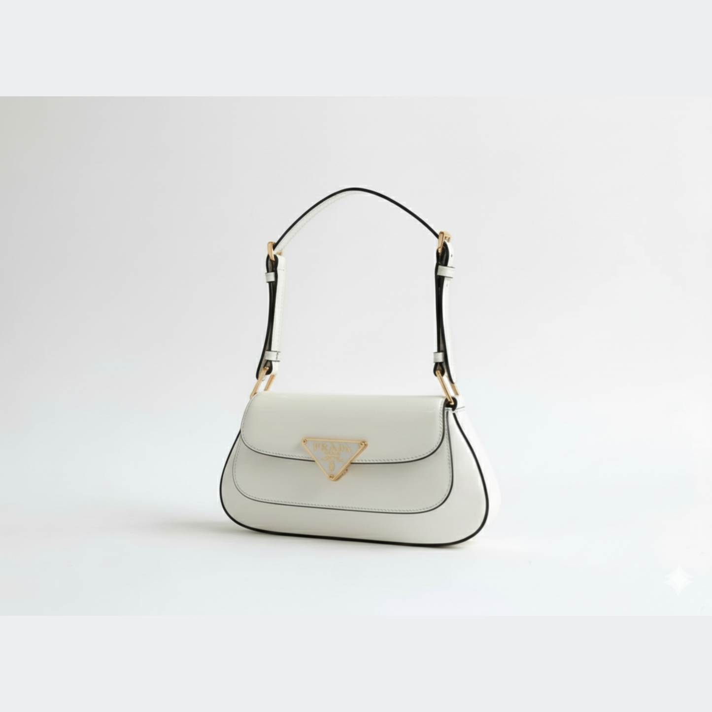 PD Patent Leather Shoulder Bag – White Edition