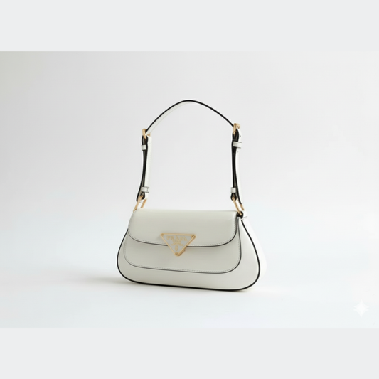 PD Patent Leather Shoulder Bag – White Edition