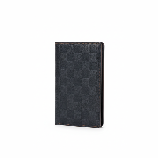 LV Signature Checkered Long Wallet – Noir Edition