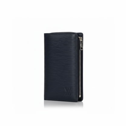 LV Zipper Wallet – Black Navy Edition