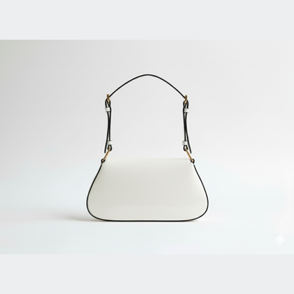 PD Patent Leather Shoulder Bag – White Edition