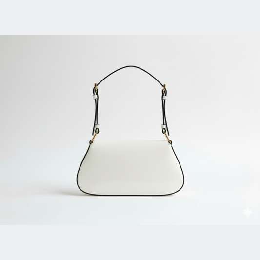PD Patent Leather Shoulder Bag – White Edition