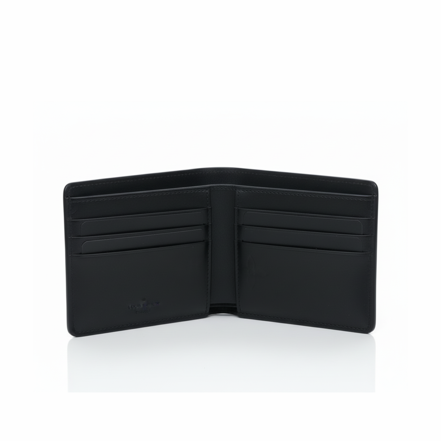 LV Gloss Embossed Wallet – Noir Edition