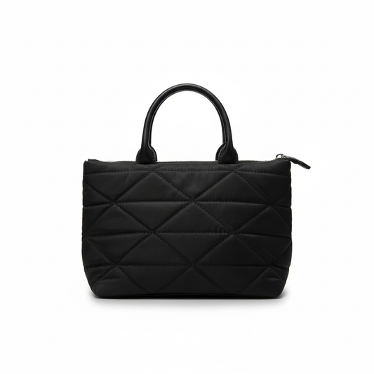 Quilted Nylon Tote Bag – Black Edition