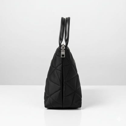 Quilted Nylon Tote Bag – Black Edition